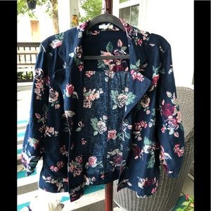 Blue and floral blazer